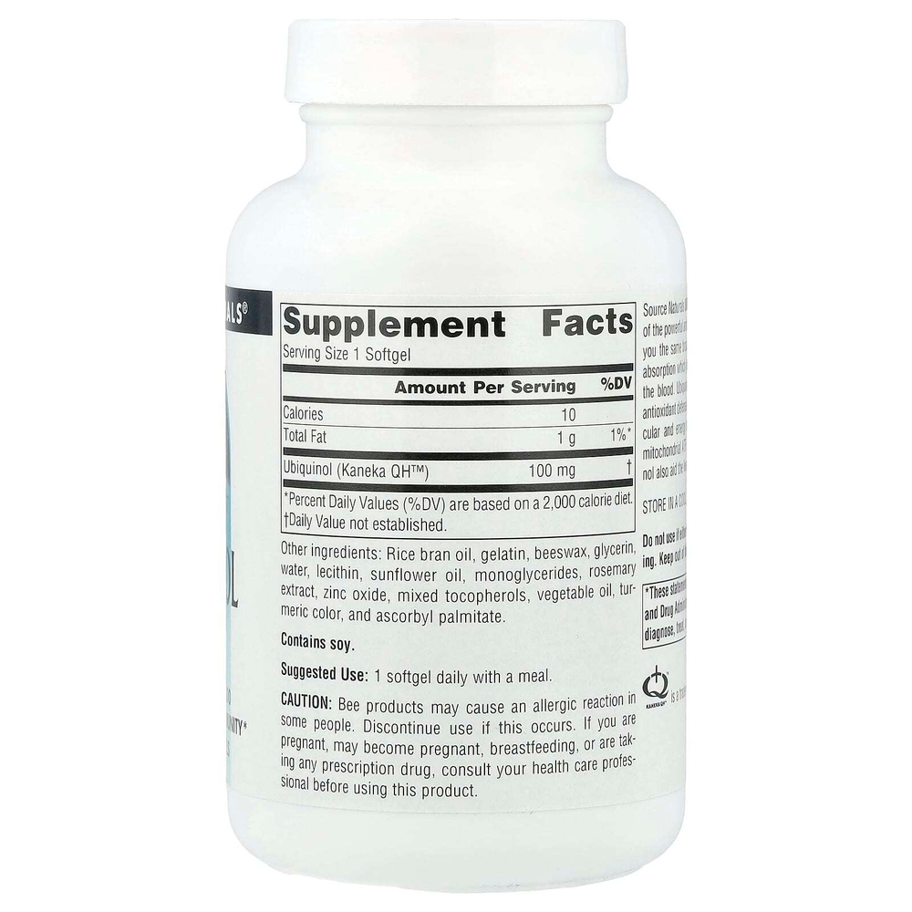 Source Naturals, Убихинол CoQH​​, 100 мг, 90 капсул