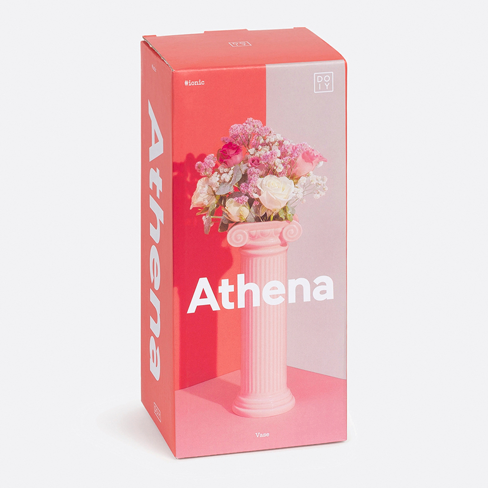 Ваза для цветов athena, 25 см, розовая