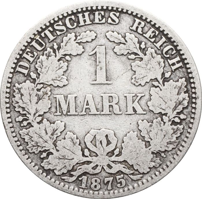 1 марка 1875 Германская Империя "A"