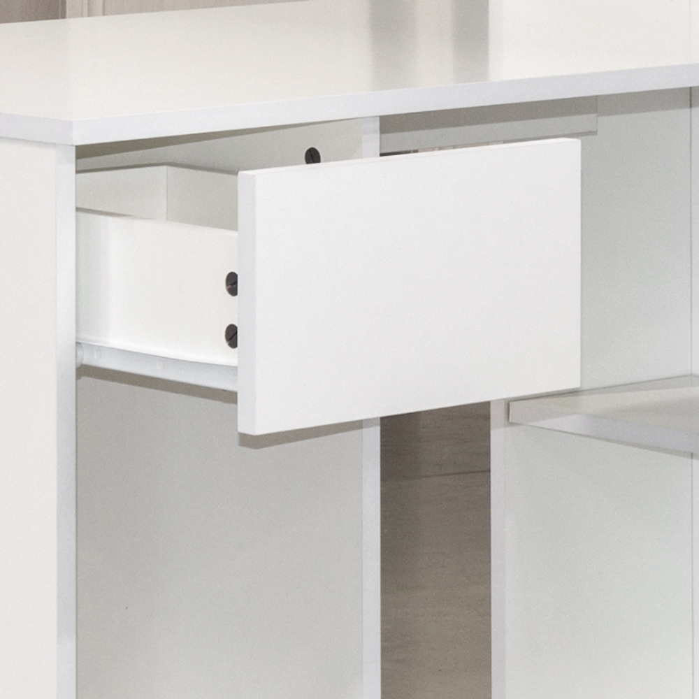 Письменный стол со шкафом Лайт 10.01 Белая гладкая 101