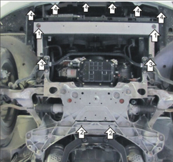 Защита картера Двигателя. 2 мм, Сталь. для Infiniti G 25 2010-2014 MOTODOR.08003