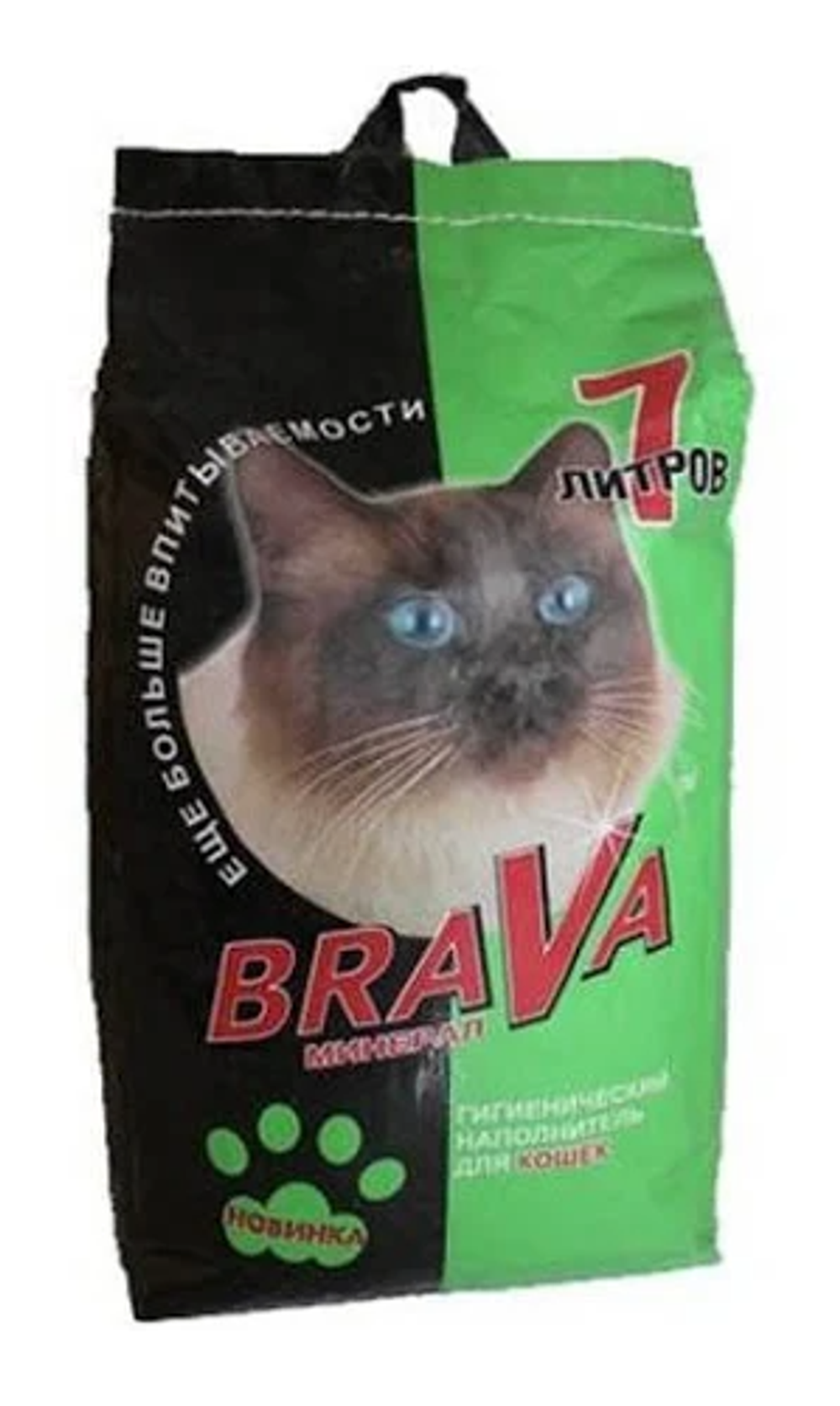 Brava Наполнитель впитывающий минеральный Стандарт Зеленый, 7л