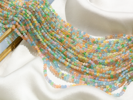 Кошачий глаз микс 3мм, огранка (нить бусин)