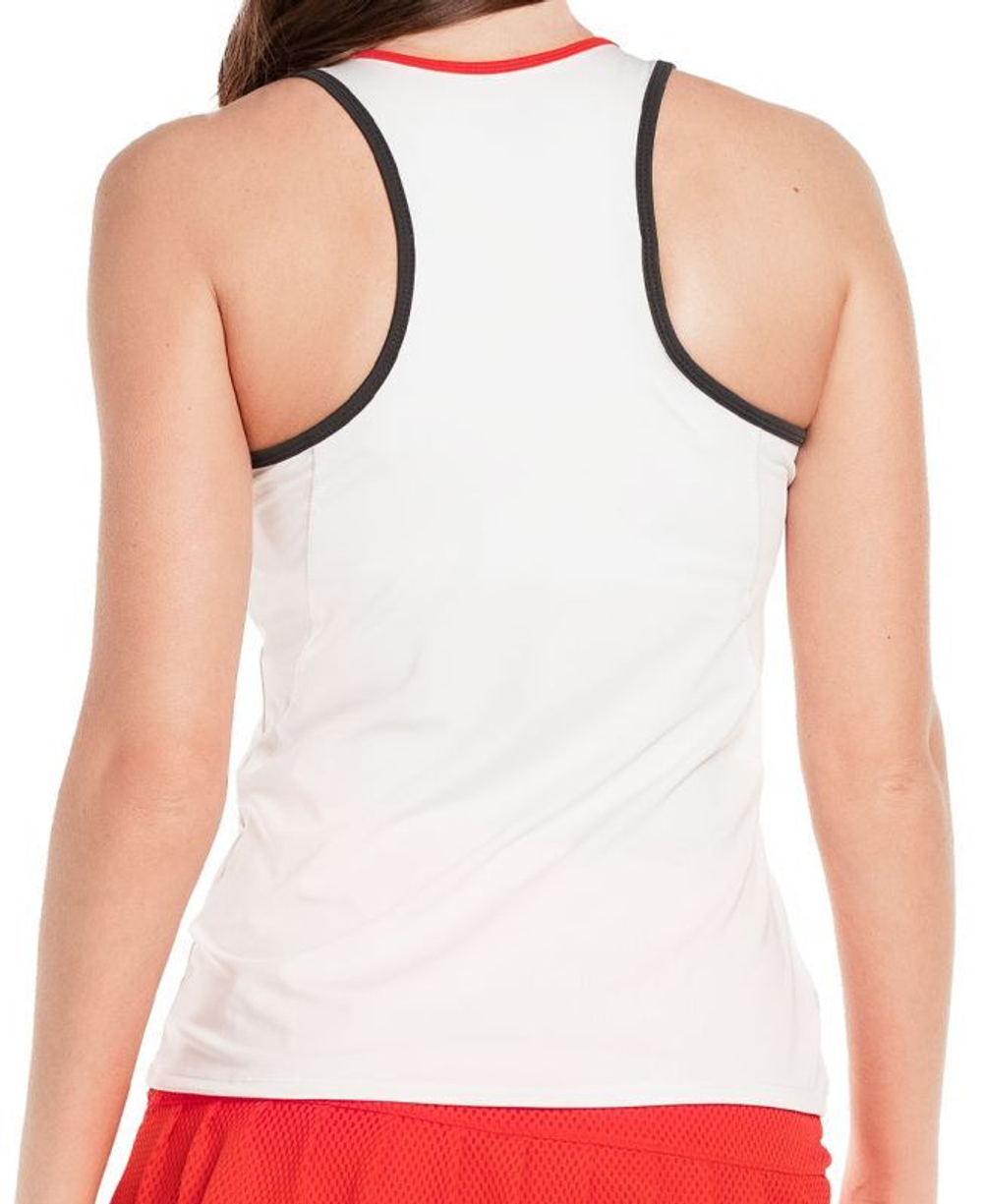 Женский топ теннисный Lucky in Love Tech It Out Baseline Tank W/Bra - white