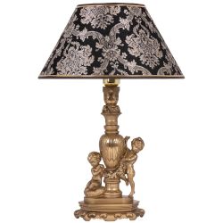 Настольная лампа Путти Бронза с абажуром 38 Vatican (Ватикан) Черный
