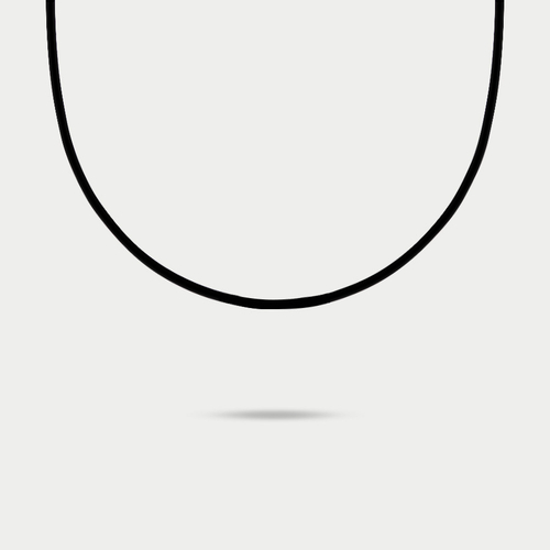 Колье каучуковое с замком из розового золота 585 пробы (арт.7122к)