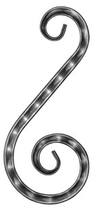 Кованый элемент "Волюта" с декоративной фактурой 340х105х170 мм.