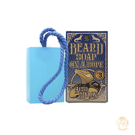 Beard Soap on a Rope Nº 3 ACID MELON - Мыло для бороды кислое, с ароматом дыни, 150г
