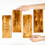 Деревянные разделочные доски 4 шт. из сибирского кедра с гравировкой RDN22