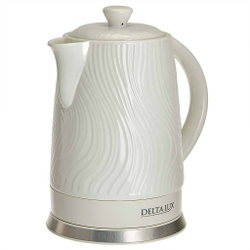 Чайник электрический 1800 Вт, 1,8 л, корпус из фарфора DELTA LUX DE-1022 белый