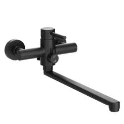 Смеситель с длинным изливом для ванны STWORKI Киркенес S45115BK матовый черный