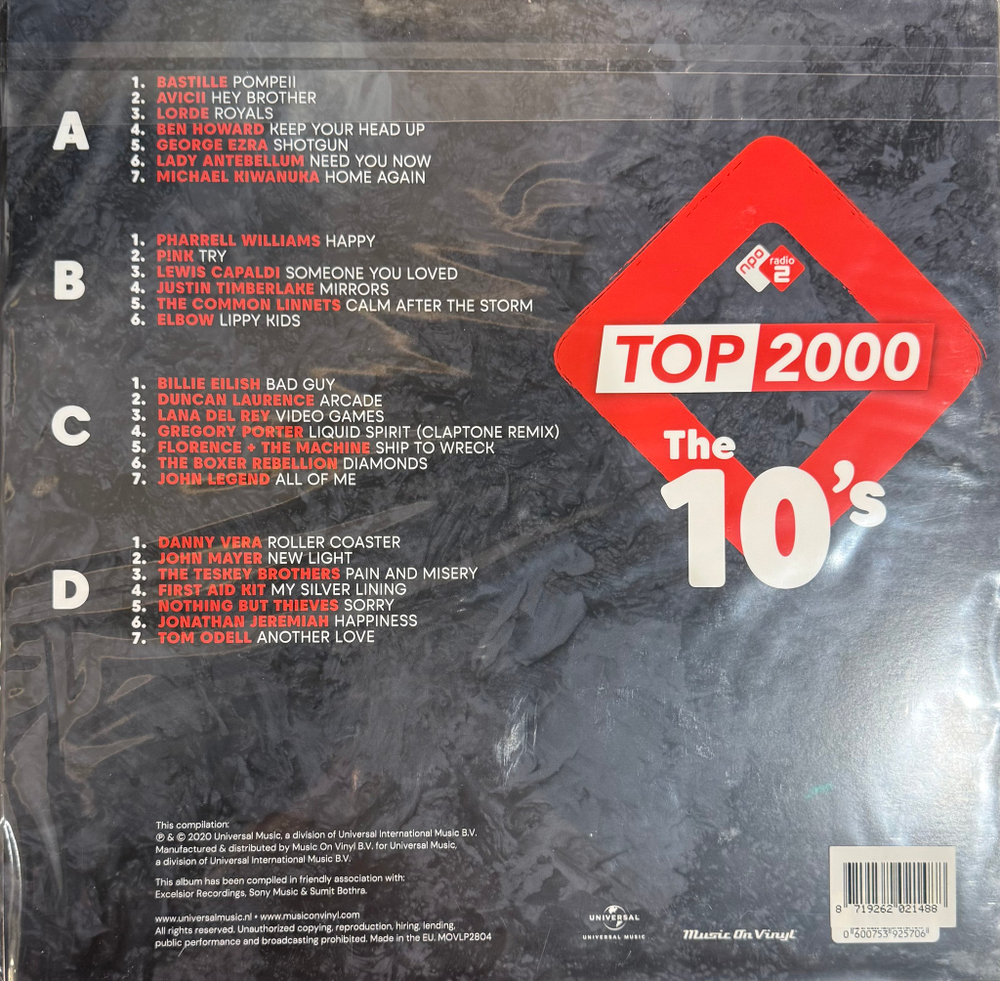 Виниловая пластинка Сборник Top 2000: The 10's 2LP