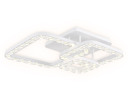 Потолочный светодиодный светильник с пультом FA162 WH/CH белый/хром 100W 540*540*130 (ПДУ РАДИО 2.4)