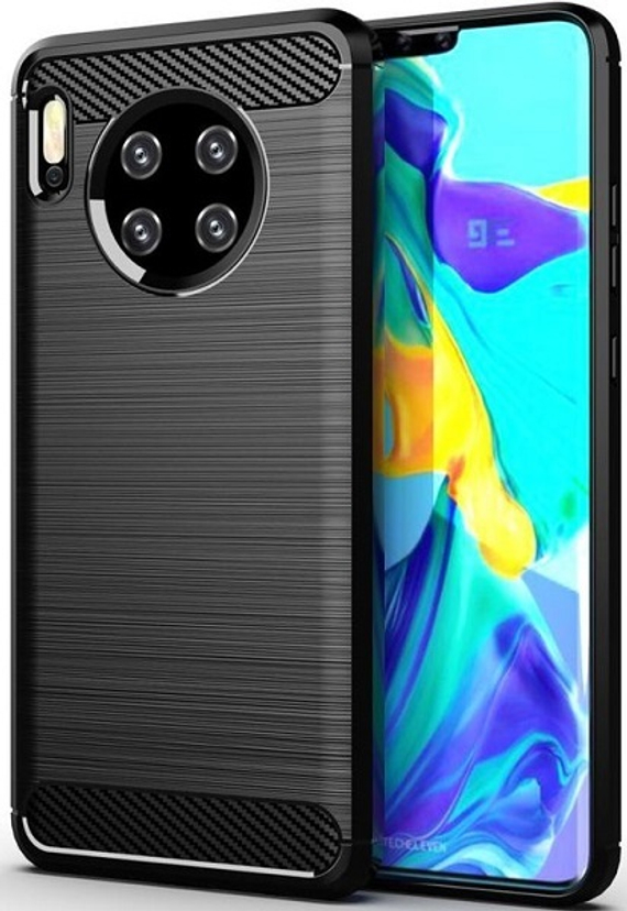 Чехол для Huawei Mate 30 цвет Black (черный), серия Carbon от Caseport