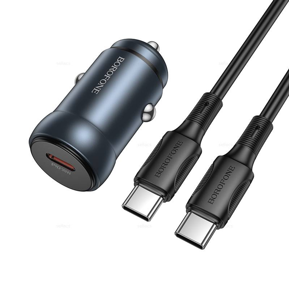 Автомобильное зарядное устройство Для Type-C Borofone PD30W BZ32 (metal gray)