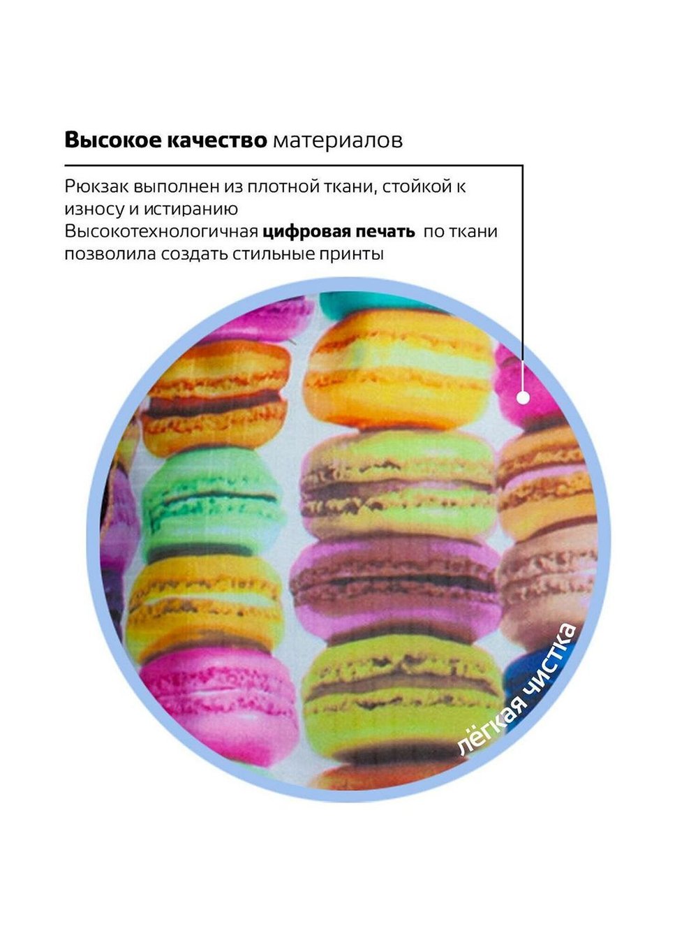 Рюкзак, универсальный, сити-формат, разноцветный, Сладости, 20 литров, 41х32х14 см,(225370)