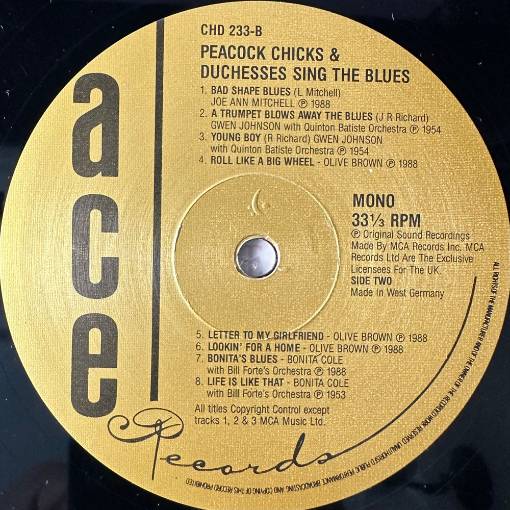 Сборник Peacock Chicks & Duchesses Sing The Blues (Германия 1988г.)
