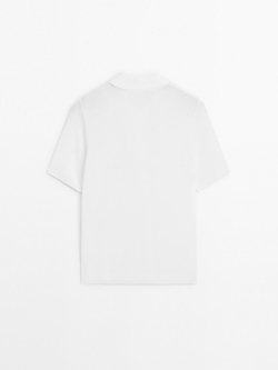 Massimo Dutti Хлопковая футболка поло, белый