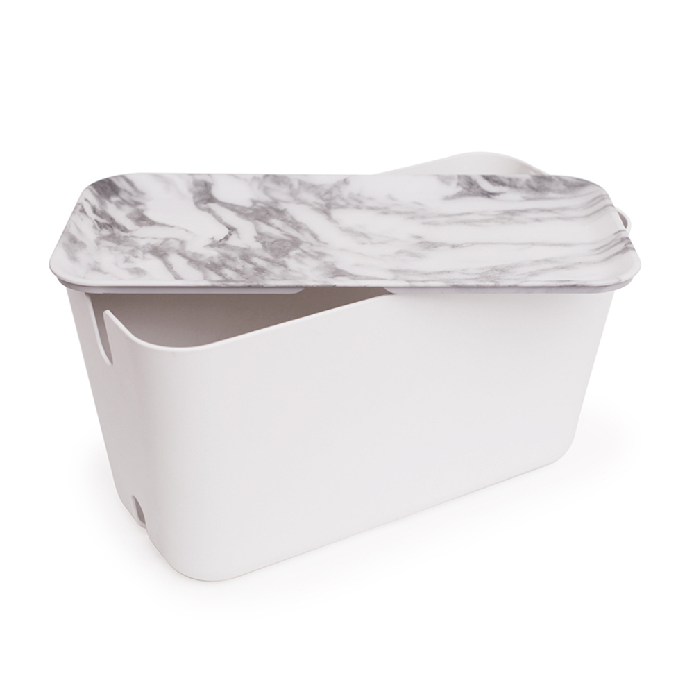 Органайзер для проводов cablebox большой белый-серый