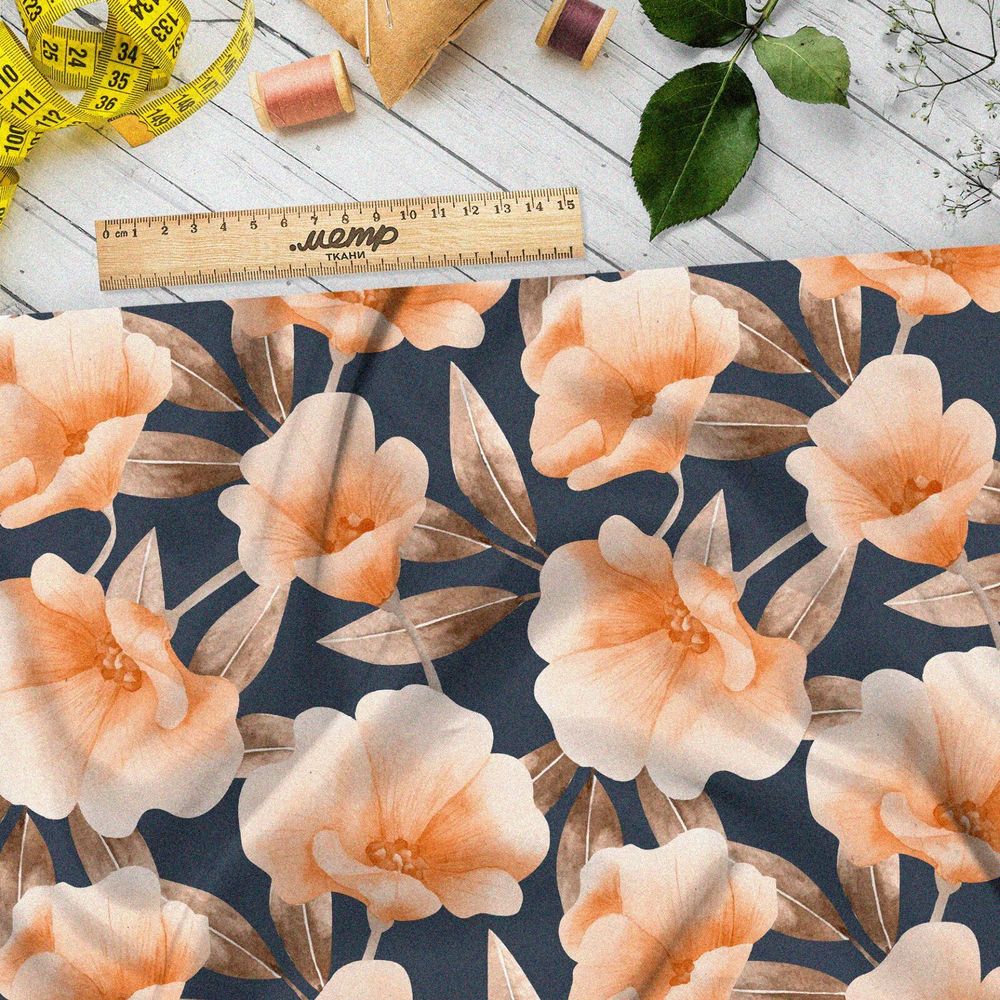 Ткань шелк Армани градиент оранжевых цветов