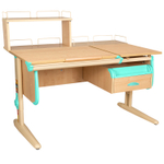 Растущая парта СУТ 25 с задними полками СУТ.15.210 и СУТ.15.240 и навесной тумбой (1200×880 мм)