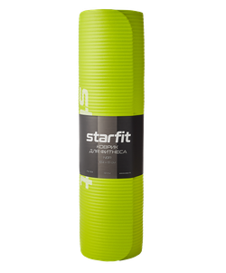 Коврик для йоги и фитнеса FM-301, NBR, 183x61x1,0 см, лаймовый