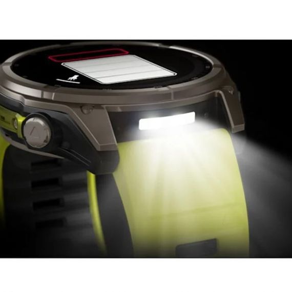 Garmin Fenix 8 51 мм Solar Titanium – жёлто-серый ремешок, сапфировое стекло