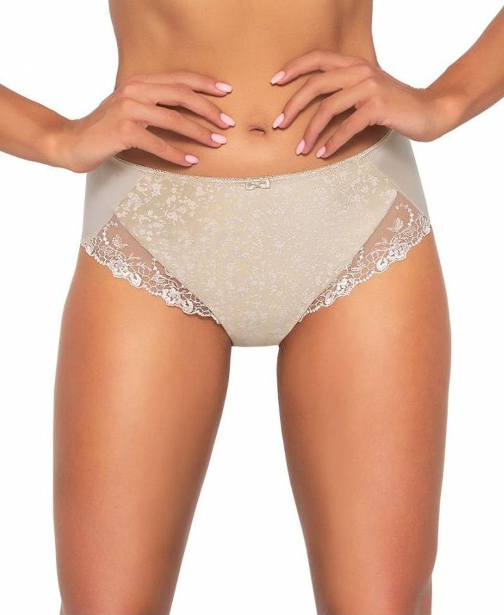 Трусики-слипы с цветочным принтом и вышивкой (Размер: XXXL) (Цвет: телесный)