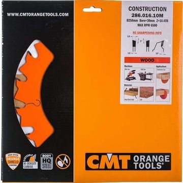 Диск пильный универсальный (250х30х2.8/1.8 мм; Z=16) CMT 286.016.10M