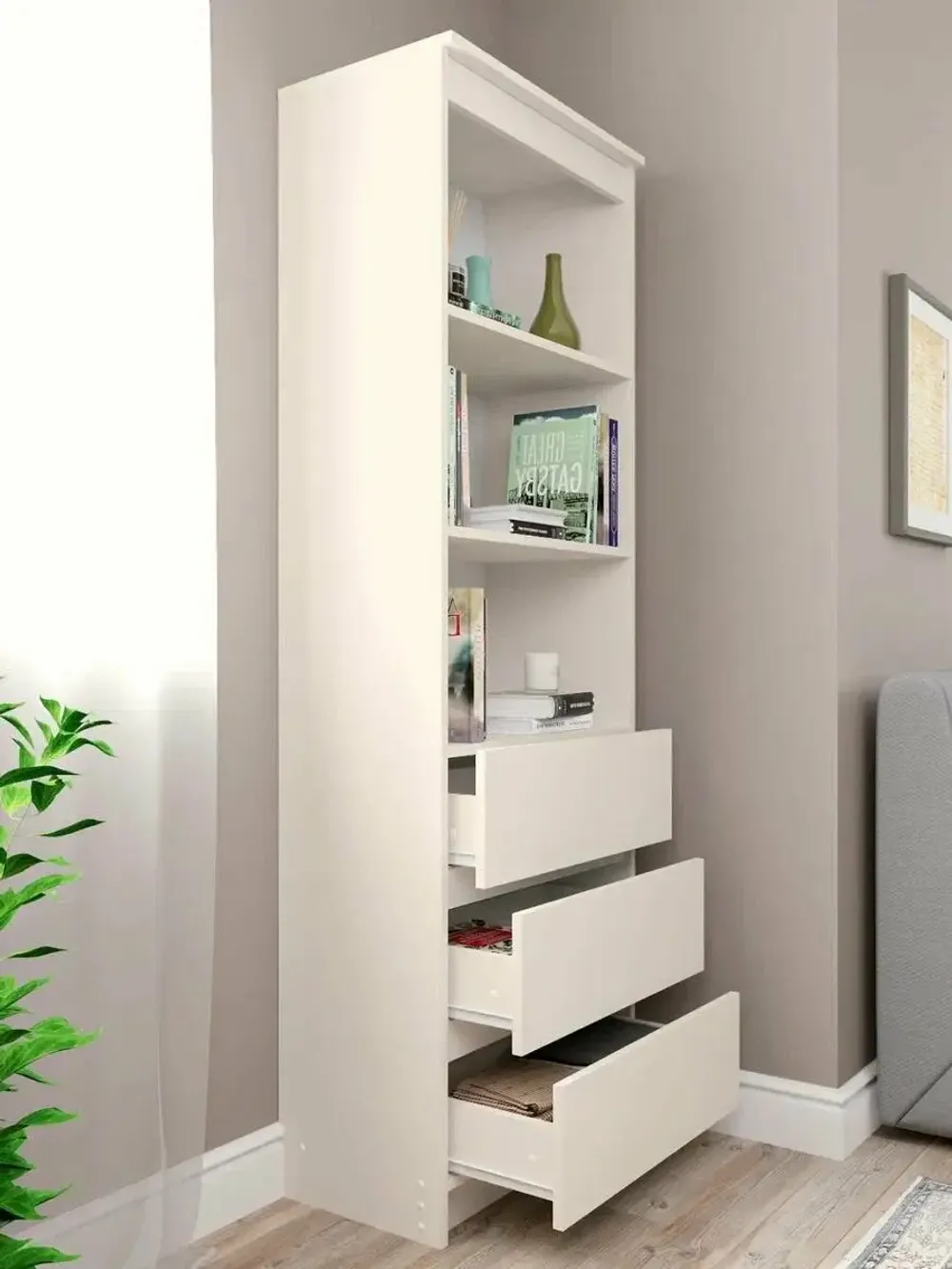 МС Мори Стеллаж МСТ 600.3 (Сатин), ДСВ-Мебель, г. Пенза