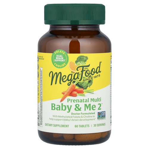 MegaFood, Baby & Me 2™, мультивитамины для беременных, 60 таблеток