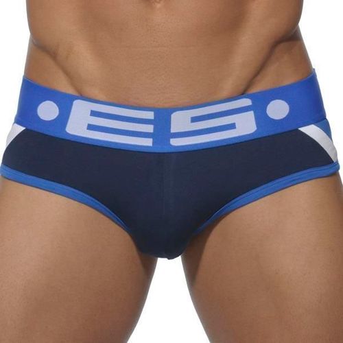 Мужские трусы Хипсы темно-синие с синей резинкой ES Collection Мужские трусы Хипсы темно-синие с синей резинкой ES Collection