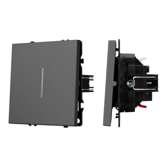 Механизм выключателя одноклавишный проходной LED SWT-NOBE-MKP1-SFPL-L-GR (230V, 10A) Arlight 054263