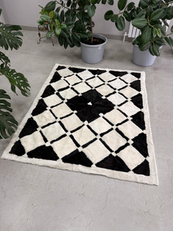 Ковер прямоугольный натуральный мех овчина, 210 х 170 см.