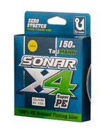 Плетеный шнур для рыбалки TauMANN Sonar PE X4 150m #1.2 (0.18mm) Yellow
