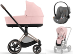 Коляска 3 в 1 Cybex Priam IV Rosegold и автокресло Cloud G i-Size Lava Grey Peach Pink