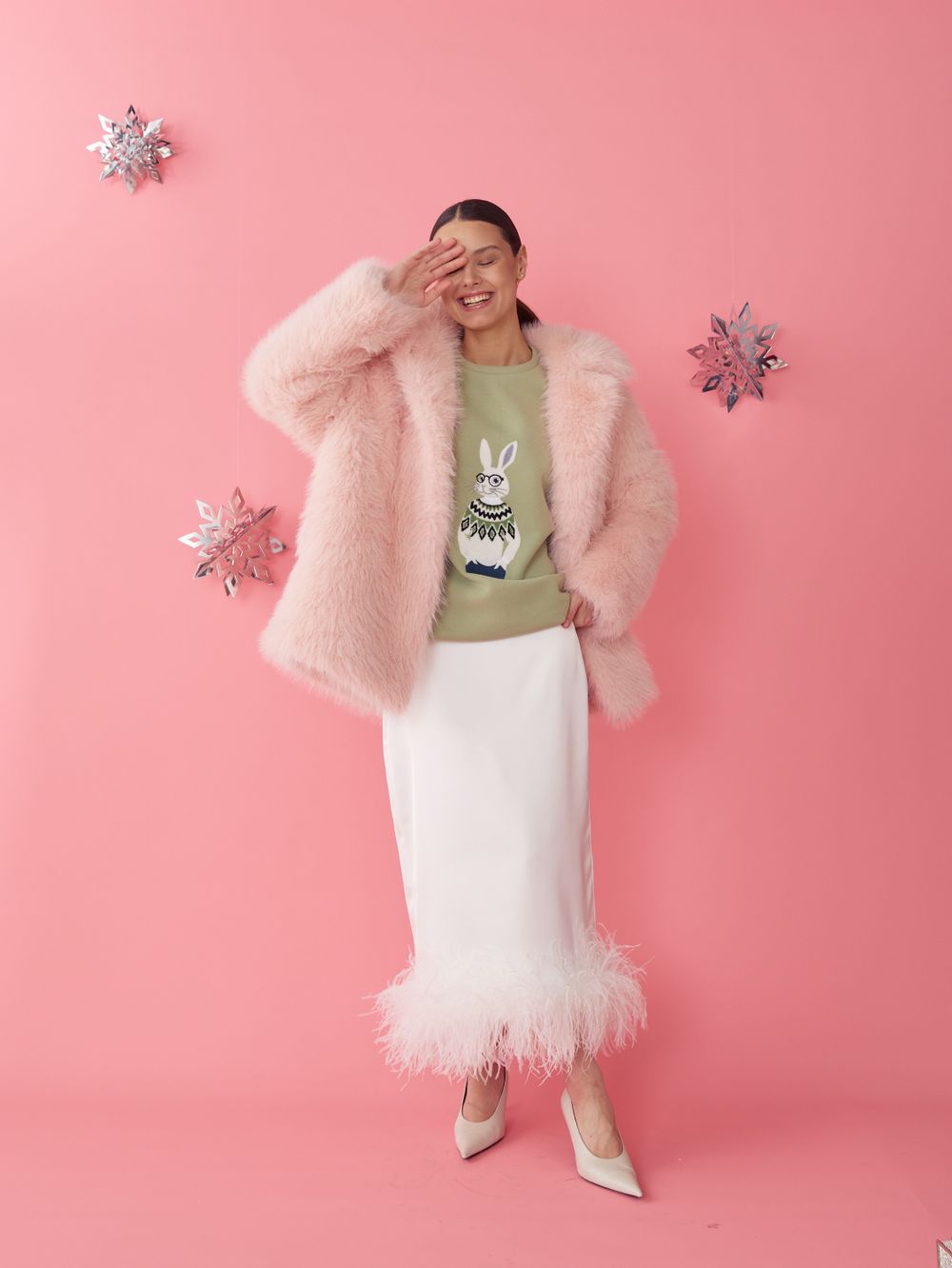 СВИТШОТ ЗАЙКА В СВИТЕРЕ PISTACHIO