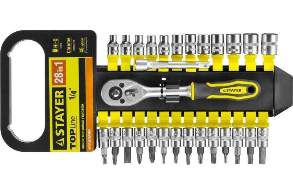 Набор STAYER STANDARD 1/4", 28 предметов 27754-H28