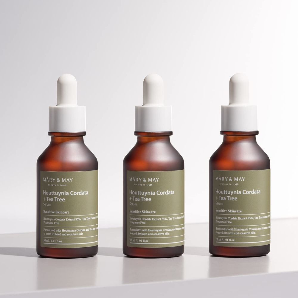 Успокаивающая ампула-сыворотка с хауттюйнией и чайным деревом MARY & MAY Houttuynia Cordata + Tea Tree Serum