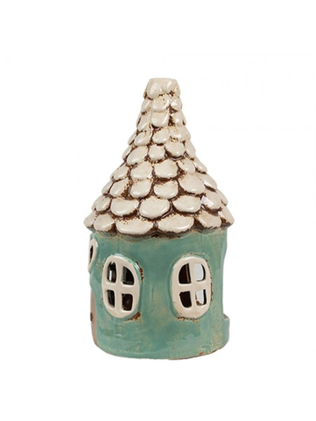 Подсвечник "Домик трулле" зеленый Ø 11x20 см