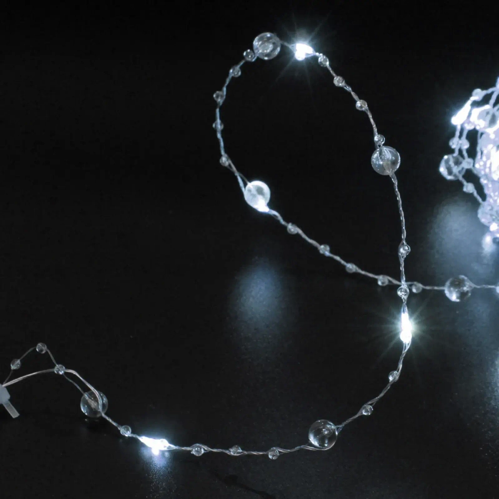 Гирлянда для дома НИТЬ «Льдинка» 5 м 50 ламп LED, 8 реж,IP-20, Белый