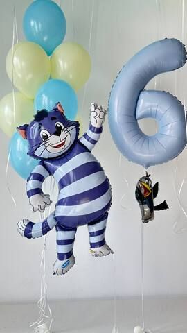 Шары на 6 лет композиция Кот Матроскин