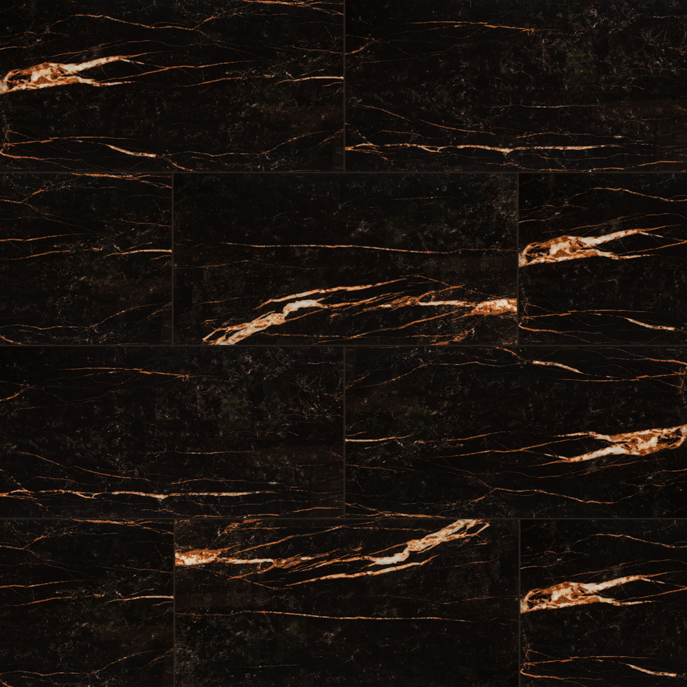 Керамогранит Lavelly Marble Nero черный полированный 1200х600х8,5 мм (2 шт.=1,44 кв.м)