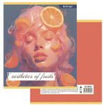 Тетрадь 48л., А5, клетка, Alingar "Аesthetic", скрепка, мелованный картон (стандарт), блок офсет, 4 дизайна в пленке т/у