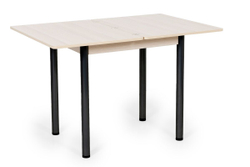 Стол поворотно-раскладной Ирис ясень шимо светлый/черный муар