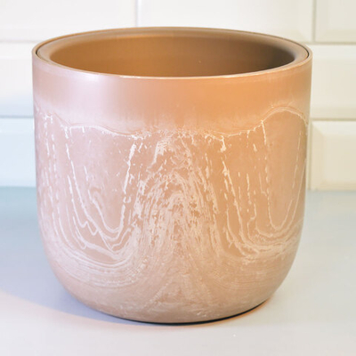 Кашпо Микрит 3,7л d220мм со вставкой, бежевый слайн