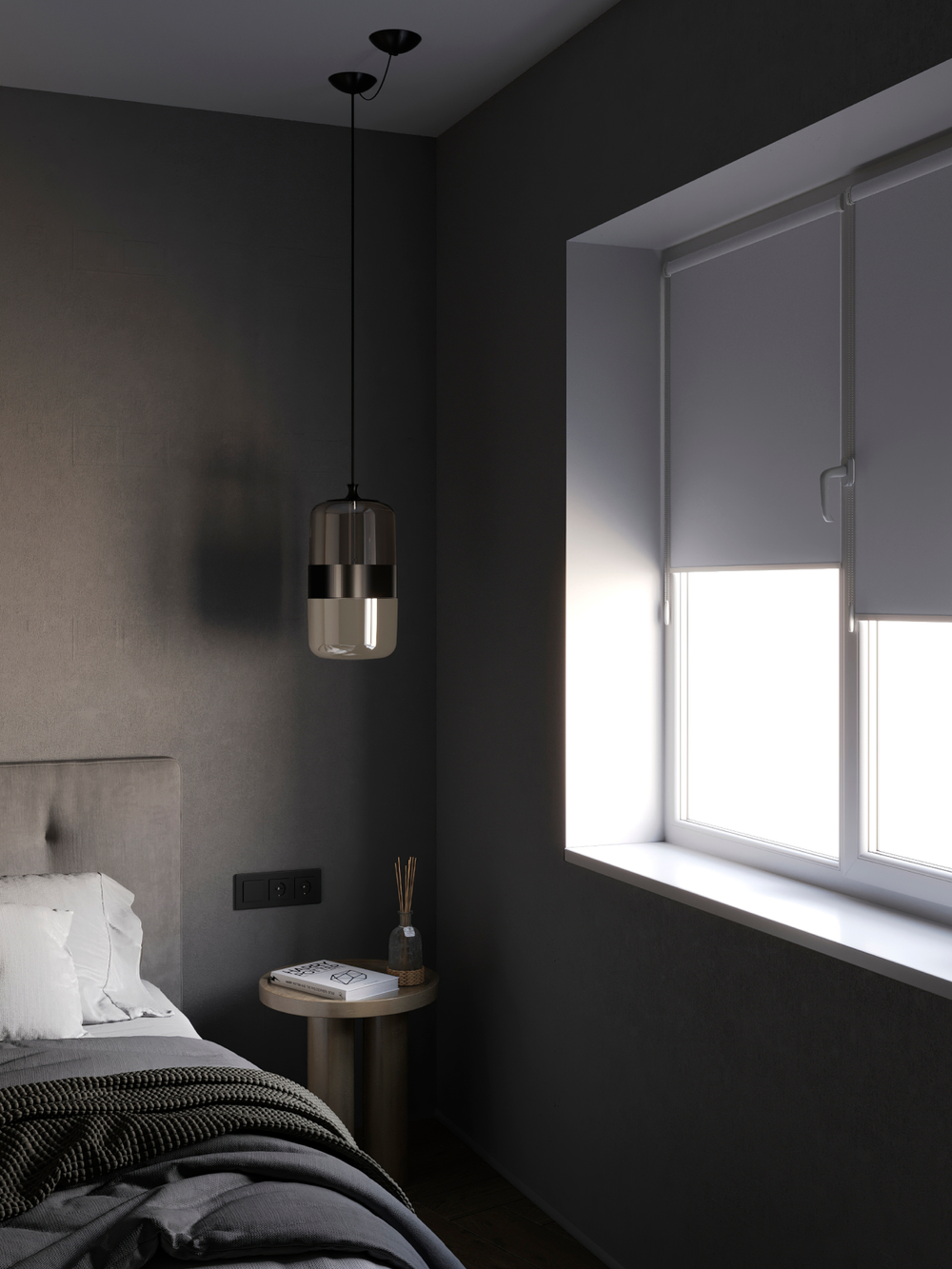 Штора рулонная Блэкаут Натали Светло-серая Премиум