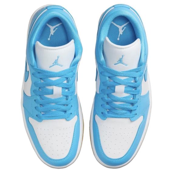 Jordan Air Jordan 1 Винтажные баскетбольные кроссовки Low Топ Синий с Белым Lettering Женские