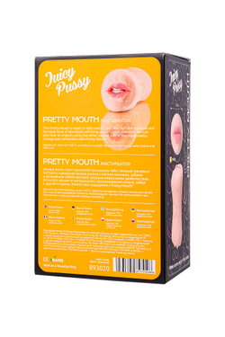 Мастурбатор реалистичный Juicy Pussy by TOYFA Pretty Mouth, рот и вагина, SoftSkin, телесный,17 см