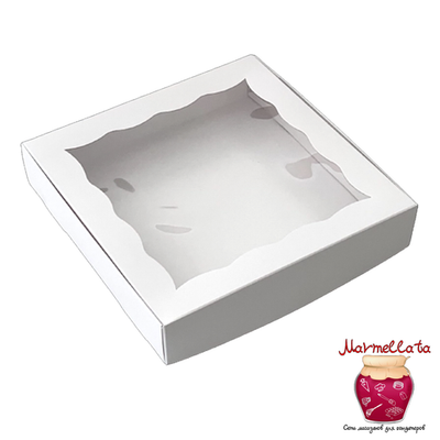 Упаковка для печенья и пряников моноблок 200*200*40 мм (БЕЛАЯ)